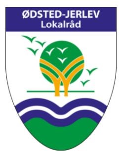 Ødsted/Jerlev Lokalråds logo indeholder to træstammer, der symboliser sammenholdet mellem de to byer. Den grønne trækrone symboliser det trygge - stedet man slår sig ned og "bygger rede". Fuglene, som også kan ses som stilliserede hjerter, symboliserer indbyggerne. der alle er med til at skabe det byerne er. Alt sammen på en bund af naturen.